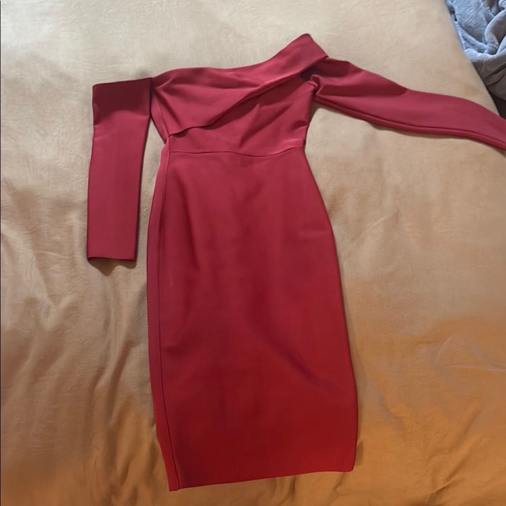 Lavish One-Shoulder Scarlet Red Bodycon Dress